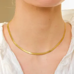 waterproof ketting in verguld staal 37 + 5 cm x 3,5 mm  - OCEANA