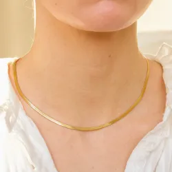 waterproof ketting in verguld staal 40 + 5 cm x 3 mm  - OCEANA