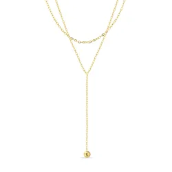 waterproof Y-ketting in verguld staal 38 + 4 cm x   - OCEANA