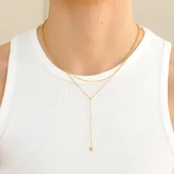 waterproof ketting in verguld staal 38 + 4 cm x   - OCEANA