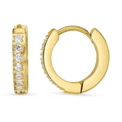 waterproof 15 mm zirkoon creool in verguld staal - OCEANA