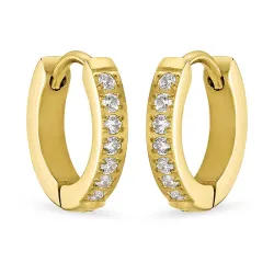 waterproof 15 mm zirkoon creool in verguld staal - OCEANA