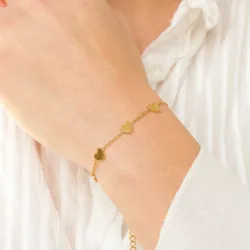 waterproof hart armband in verguld staal - OCEANA