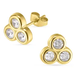 waterproof zirkoon oorsteker in verguld staal - OCEANA