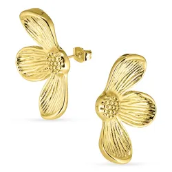 waterproof bloem oorbellen in verguld staal - OCEANA