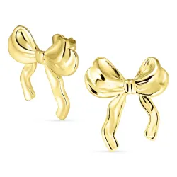 waterproof strikje oorbellen in verguld staal - OCEANA