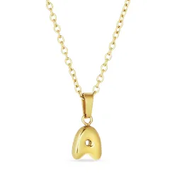 waterproof letter a ketting in verguld staal - OCEANA
