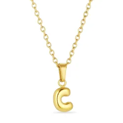waterproof letter c ketting in verguld staal - OCEANA