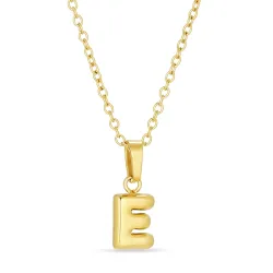 waterproof letter e ketting in verguld staal - OCEANA
