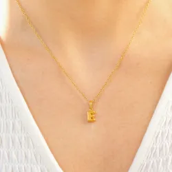 waterproof letter e ketting in verguld staal - OCEANA