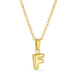 waterproof letter f ketting in verguld staal - OCEANA
