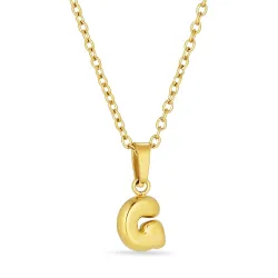 waterproof letter g ketting in verguld staal - OCEANA