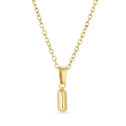 waterproof letter i ketting in verguld staal - OCEANA
