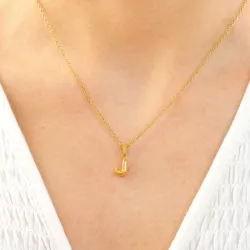 waterproof letter j ketting in verguld staal - OCEANA