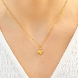 waterproof letter n ketting in verguld staal - OCEANA