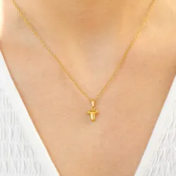 waterproof letter t ketting in verguld staal - OCEANA