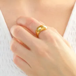 waterproof ring in verguld staal - OCEANA