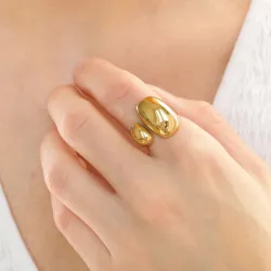 waterproof ring in verguld staal - OCEANA