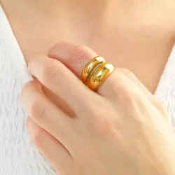 waterproof ring in verguld staal - OCEANA