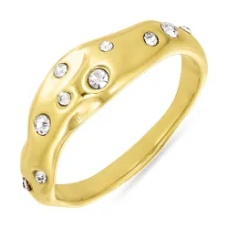 waterproof zirkoon ring in verguld staal - OCEANA