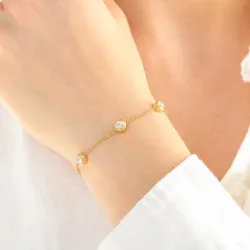 waterproof zirkoon armband in verguld staal - OCEANA