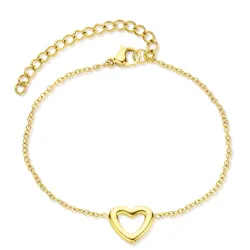 waterproof hart armband in verguld staal - OCEANA