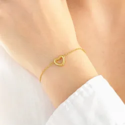 waterproof hart armband in verguld staal - OCEANA