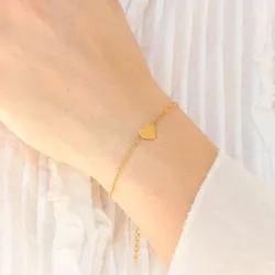 waterproof hart armband in verguld staal - OCEANA