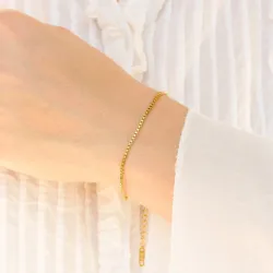 waterproof armband in verguld staal 17 cm + 5 cm x 1,7 mm  - OCEANA