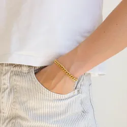 waterproof armband in verguld staal 15 + 5 cm x 5,9 mm  - OCEANA