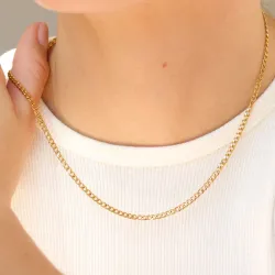 waterproof pantserketting in verguld staal 41 + 5 cm x 2,6 mm  - OCEANA