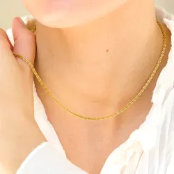 waterproof ketting in verguld staal 38 + 5 cm x 2 mm  - OCEANA