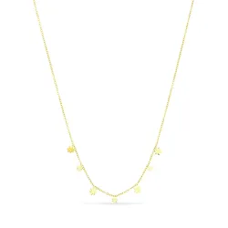 waterproof bloem ketting met hanger in verguld staal - OCEANA