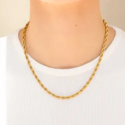 waterproof cordelketting in verguld staal  x 4,5  - OCEANA