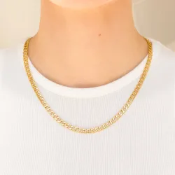 waterproof pantserketting in verguld staal 45 cm x 5 mm  - OCEANA