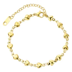 waterproof hart armband in verguld staal - OCEANA