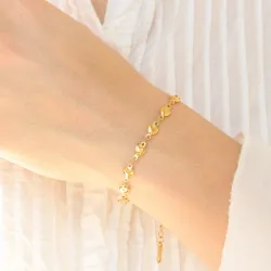 waterproof hart armband in verguld staal - OCEANA