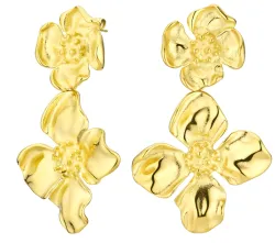 waterproof bloem oorbellen in verguld staal - OCEANA