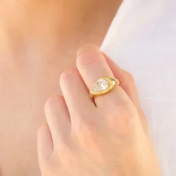 waterproof ring in verguld staal - OCEANA