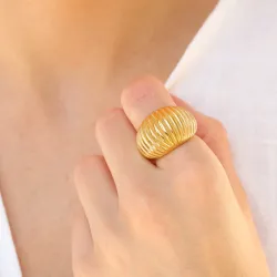 waterproof ring in verguld staal - OCEANA