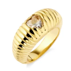 waterproof hart ring in verguld staal - OCEANA