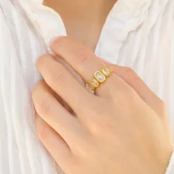 waterproof ring in verguld staal - OCEANA