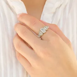 waterproof zirkoon ring in staal - OCEANA