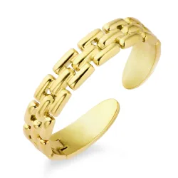 waterproof verstelbaar ring in verguld staal - OCEANA