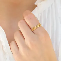 waterproof verstelbaar ring in verguld staal - OCEANA