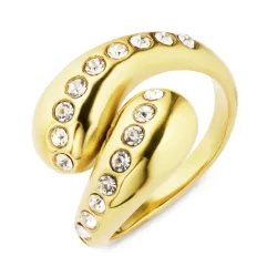 waterproof zirkoon ring in verguld staal - OCEANA