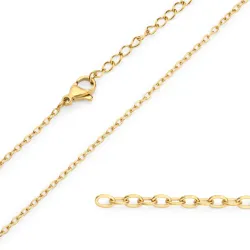 waterproof ketting in verguld staal 38 + 7 cm x 1,3 mm  - OCEANA