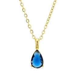 waterproof blauwe ketting in verguld staal - OCEANA