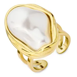 waterproof verstelbaar ring in verguld staal - OCEANA