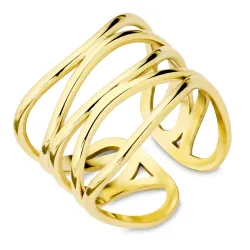 waterproof verstelbaar ring in verguld staal - OCEANA